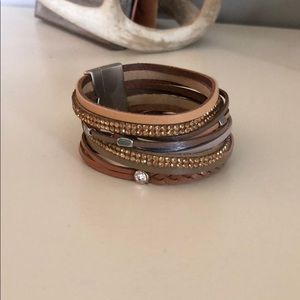 Faux Leather stack bracelet
